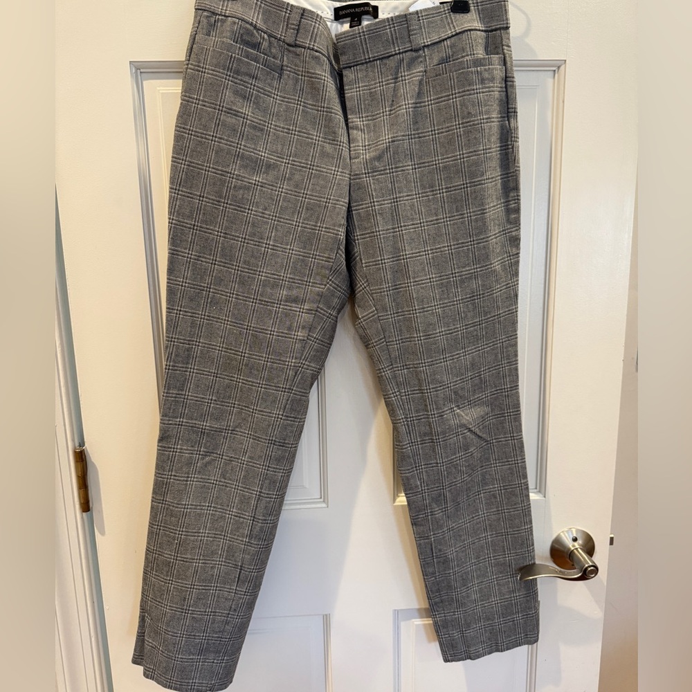 Banana Republic Sloan plaid ankle trouser